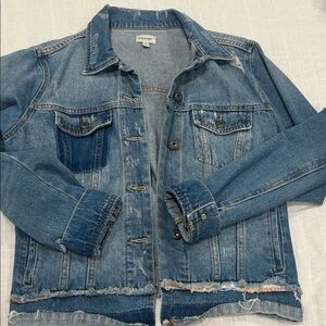 Sneak Peek Distressed Denim Jacket - Size Small